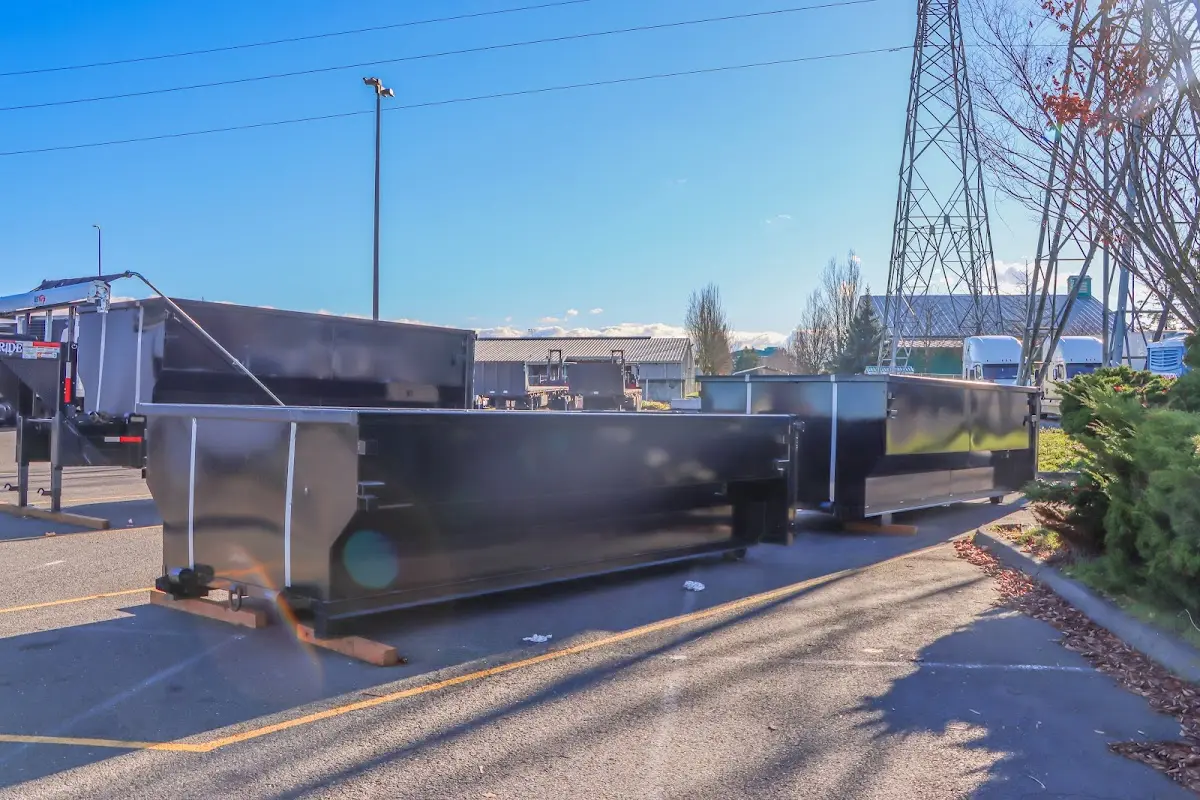 Roll-off dumpster ready for waste disposal at job site for 20 Yard Dumpster Rental in Oak Park